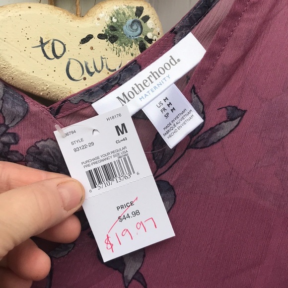 NWT Motherhood Maternity Sheer Ruffle Blouse M - Picture 5 of 8